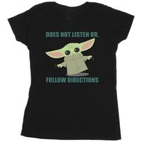 disney camiseta the mandalorian does not listen para mujer