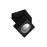 aplique de pared cuadrado ajustable led tricolor rubyc de 14 w en color negro
