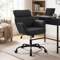 silla de oficina amado en imitacion de cuero simil cuero negro 68x62x86 cm clp