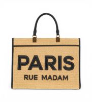 rue madam paris para mujer 1533 bolso iconique tote straw negro osfa marron casual poliuretano