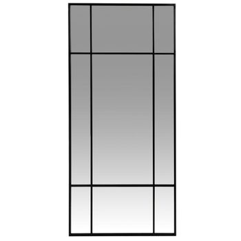 Espejo tipo ventana rectangular de acero negro, 50x110 cm