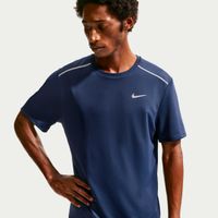 nike miler  camiseta de running hombres - azul oscuro plateado