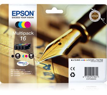 EPSON Pen & Crossword T1626 Cyan, Magenta, Yellow & Black Ink Cartridges - Multipack, Cyan