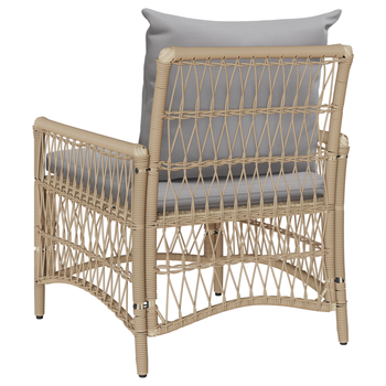 Silla De Jardín Con Cojines Beige 60x70x78 Cm De Ratán Poliéster Cfw333444