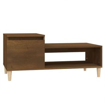 Mesa De Centro，mesa Auxiliar，mesa De Café Madera Contrachapada Roble Marrón 100x50x45 Cm