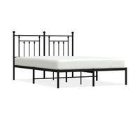 estructura de cama con cabecero metal negro 150x200 cm con cabecero