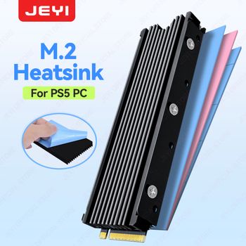 Disipador térmico M.2 2280 SSD compatible con PS5 PC, JEYI NVME NGFF 2280 SSD, disipador de calor de doble cara, refrigeración con almohadillas térmicas de silicona