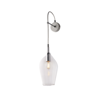 Aplique De Pared Ares De Hierro Con Cristal Pyrex Transparente 1 Luz .14 P.21 Bl273-ap1-tr