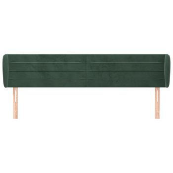 Cabecero Cama Mueble De Dormitorio De Terciopelo Verde Oscuro 183 X 23 X 78/88 Cm Verde M02_0008597