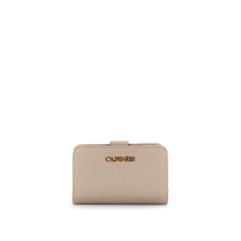 cartera mediana saffiano con bolsillo para monedas con cremallera tortora