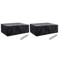 fundas de muebles de jardin 2 uds  cubiertas muebles jardin 8 ojales 242x162x100 cm cfw31142