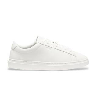 BOSS para hombre. 50552853 Zapatillas de Piel Kieran blanco (47), Plano, Cordones, Casual