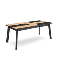 mesa comedor mesa fija cocina y salon 200 para 10 comensales patas de madera estilo moderno roble y negro