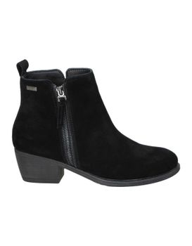 Botines De Piel Con Tacón Bonaventure B672-1 En Negro 39