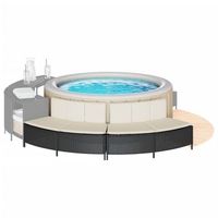 bancos de banera hidromasaje con cojines 2 uds  banco exterior ratan pe negro cfw81749