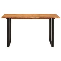 mesa de comedor - mesa de cocina de madera maciza de acacia 140x70x76 cm