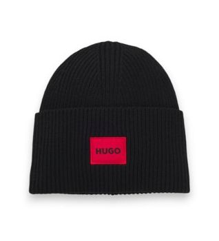 HUGO para mujer. 50502579 Gorro Saffa negro (OSFA), Casual, Lana