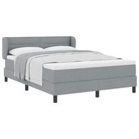 cama tipo box spring con cabecera gris claro 140 x 200 cm tela vidaxl