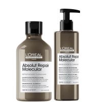 loreal professionnel serie expert absolut repair molecular shampoo and rinse-off serum duo for damaged hair