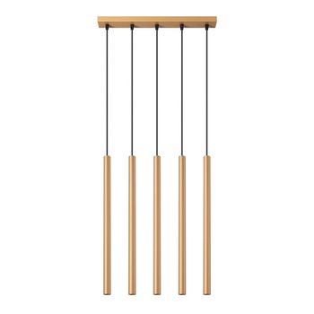 Lámpara colgante vacu dorado, 5 luces