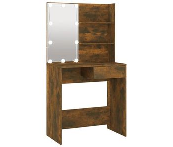 Vidaxl tocador con led color roble ahumado 74,5x40x141 cm