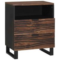 mesa de noche - mueble para dormitorio - madera de ingenieria - nogal 50x33x62cm