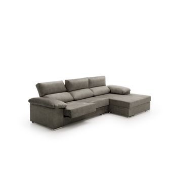 Sofa Chaise Longue Reclinable Y Deslizante Melissa Derecha Gris Oscuro
