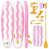 tabla paddle surf hinchable ninos con accesorios huiike  sup 87 con remo inflador quillas  soporta 80 kg pink