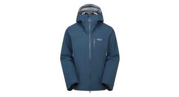 Chaqueta impermeable de montana cortafuegos rab azul