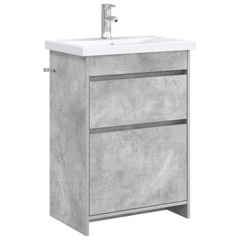 Juego De Muebles De Baño Gris Hormigón 61 X 40 X 84,5 Cm Vidaxl