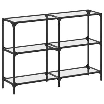 Mesa Consola Superficie Vidrio Transparente Acero 118,5x30x81cm