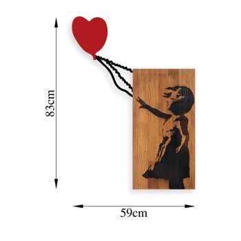 Decoración Pared De Madera Banksy-15 Nogal Negro 83x60 Cm