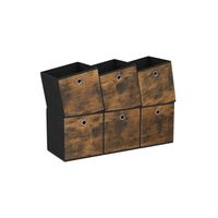 caja almacenaje con asa organizadora de tela oxford y tela no tejida ajustable plegable marron rustico  negro  26 x 26 x 28 cm