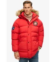 superdry para hombre m5011932a parka larga con deflectores everest rojo xxl casual poliester reciclado sostenible nylon reciclado