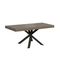 mesa extensible clerk premium 90194x90 cm en gris tortola con patas antracita