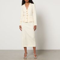 self-portrait tailored twill midi dress - uk 6