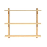 estanteria triple de pared en pino natural 120 cm barnizado