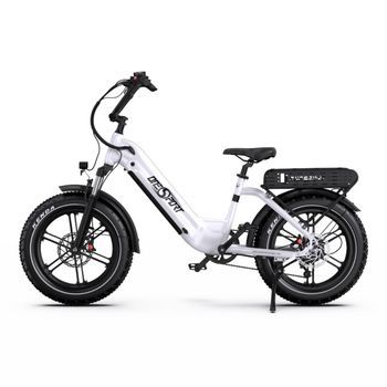 Bicicleta Eléctrica Onesport Ot08 De Neumáticos Anchos, 7 Velocidades Shimano, Compatible Con App, Blanca