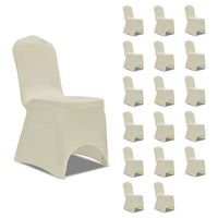funda de silla elastica 18 unidades color crema vidaxl