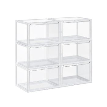 Cajas de Zapatos Apilables de Plástico, Transparente / 36 x 28 x 22 cm