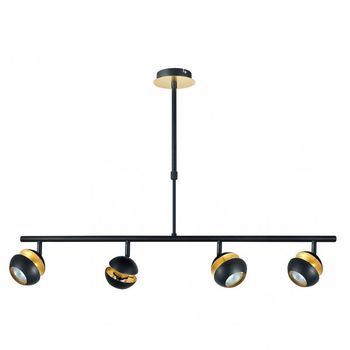 Lampara lineal 4 luces BEETHOVEN negro-oro gu10 Fabrilamp