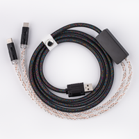 cable trenzado 2 en 1 epomaker mix pro de 15m para teclado y raton con luz rgb degradada para juegosoficina