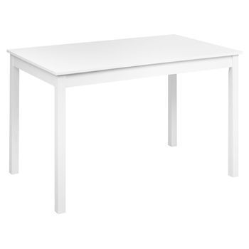 Mesa De Comedor Madera De Chopo Tablero De Mdf Cocina Cottage Escandinavo 119 X 73 Cm Blanco Barlee