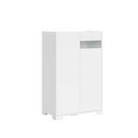 aparador alto 2 puertas 70x35x110 cm riflesso blanco brillante