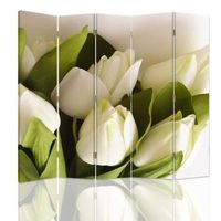 biombo white flower - separador de ambientes cm 180x180 5 paneles