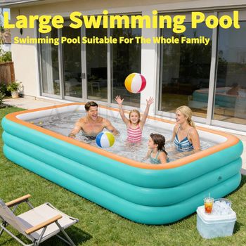 La piscina inflable familiar es duradera y de material grueso, adecuada para piscinas grandes, para fiestas en el patio y el jardín.