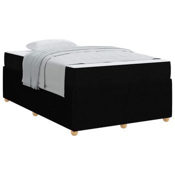 Estructura De Cama Con Colchón Negro 120 X 190 Cm Tela