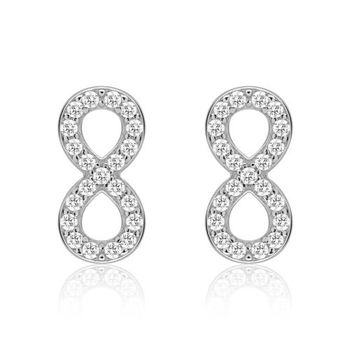 Pendientes infinito plata 925 circonitas