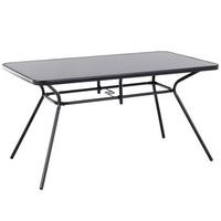 mesa de jardin cuadrada acero revestido de polvo negro 140 x 80 cm moderna exterior livo