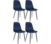 set de 4 sillas de comedor maryam terciopelo azul oscuro 54x45x88 cm